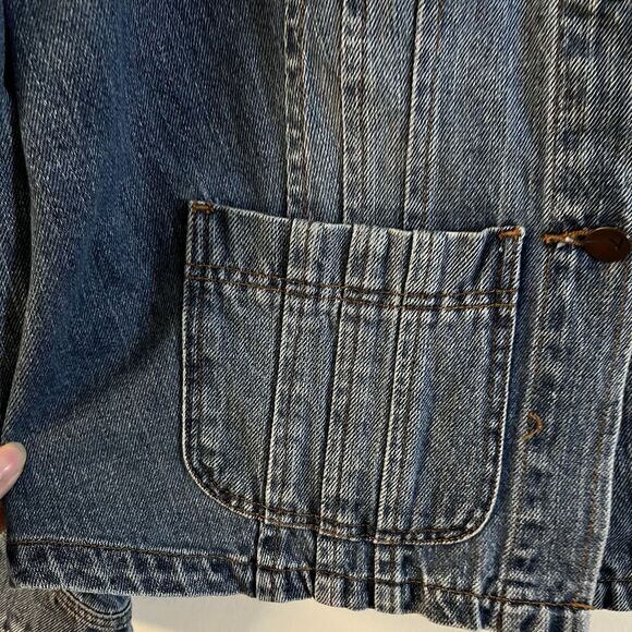 Venezia  Jean Jacket Sz L  Blue Denim Buckle Cowboy Cowgirl  Corvette Club - Picture 4 of 8